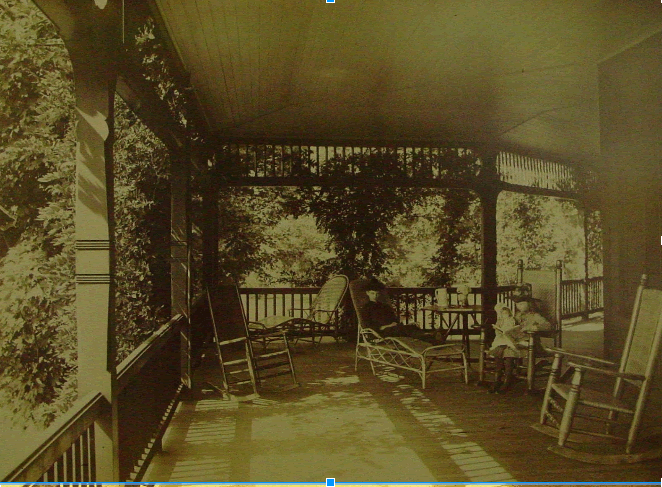The porch at Belair was built by Thomas Powell Fowler in 1885. 