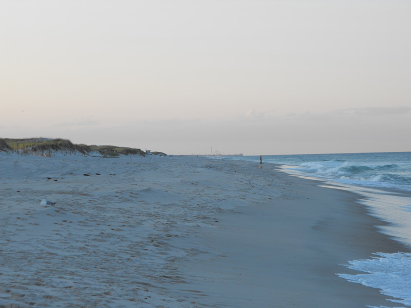 Island Beach State Park with Seaside Boardwalk in distance